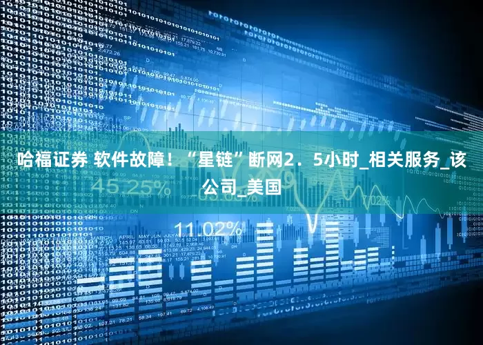 哈福证券 软件故障！“星链”断网2．5小时_相关服务_该公司_美国